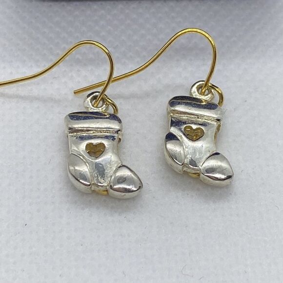 šĀ Vintage Gold & Silver HeartāStocking CostumeāEarrings - Picture 3 of 5